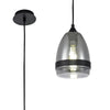 Kenn 150mm Cone Pendant in Matt Black & Smoked Glass