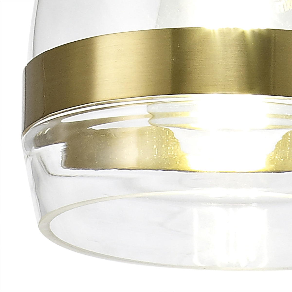 Kenn 150mm Cone Pendant in Ancient Brass & Clear Glass