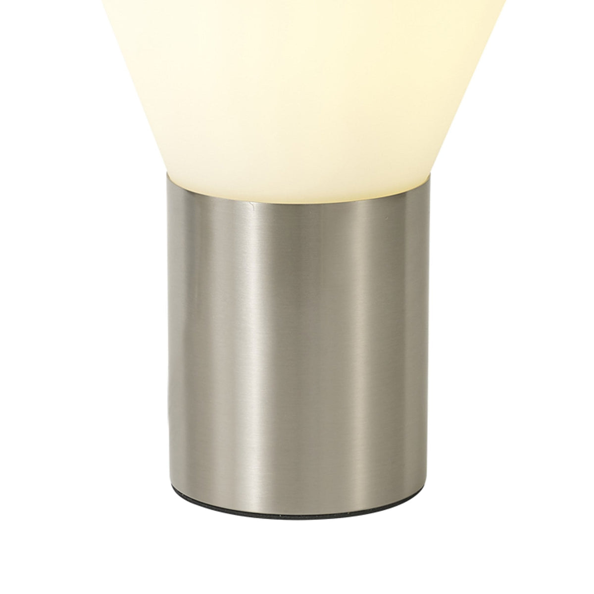 Roborough Narrow Table Lamp in Satin Nickel & Opal Glass