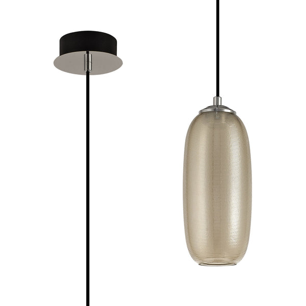 Bigbury 8W LED Chrome Pendant with Champagne Glass
