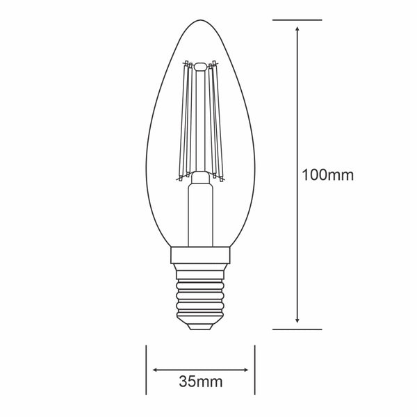 Classic E27 Dimmable Neutral White LED Candle 4W 4000K 470lm