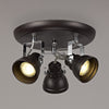 Taddiport Triple Adjustable GU10 Spotlight in Oiled Bronze & Polished Chrome