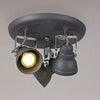 Taddiport Triple Adjustable GU10 Spotlight in Matt Grey & Polished Chrome