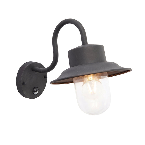 Chesham IP44 PIR Wall Light in Textured Black