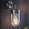 North IP44 Wall Light in Brushed Stainless Steel with Clear Glass