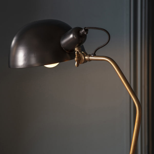 Largo Floor Lamp in Aged Satin Brass and Satin Black