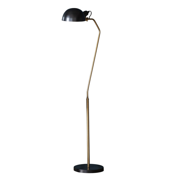 Largo Floor Lamp in Aged Satin Brass and Satin Black