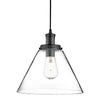 Pyramid Black Pendant With Clear Glass Shade