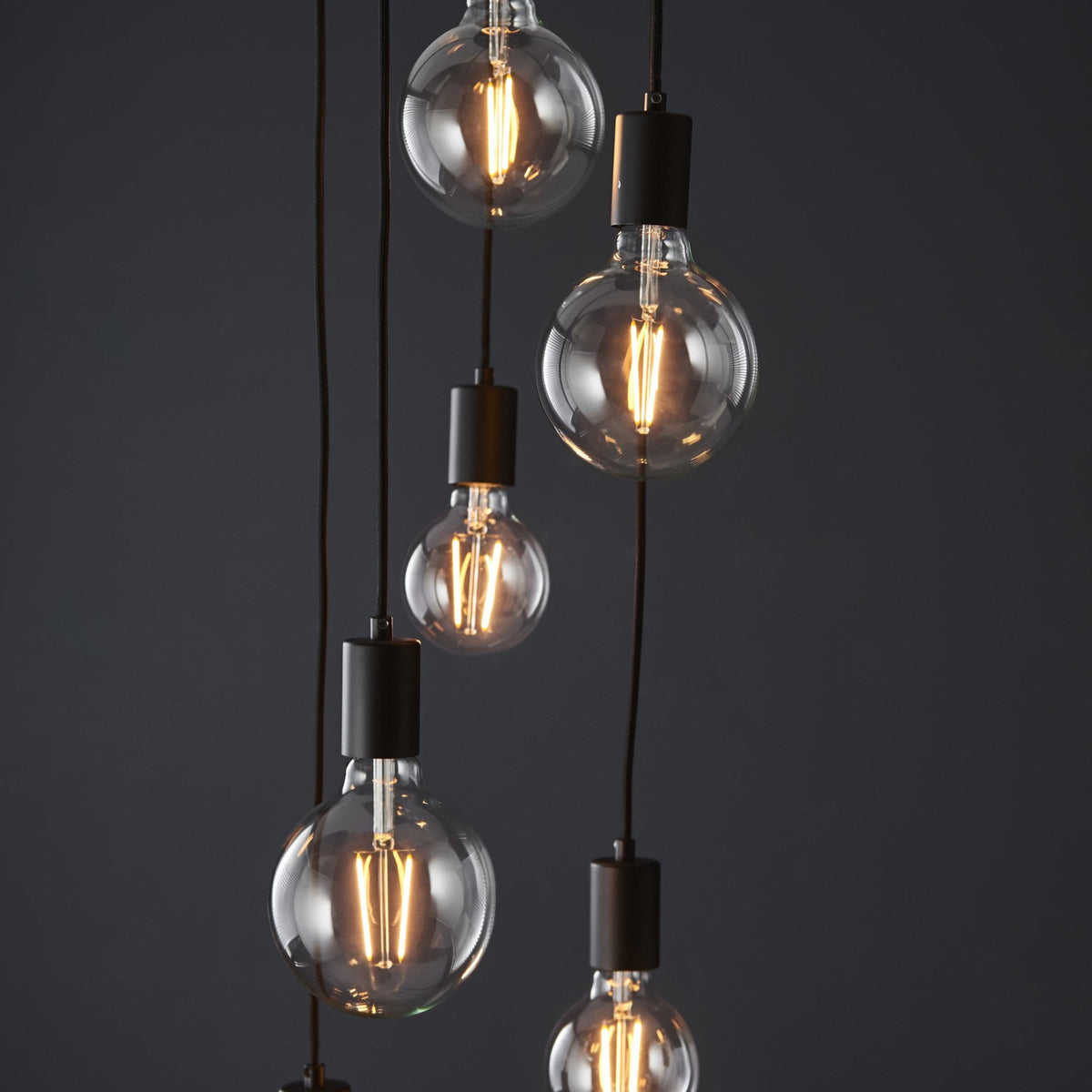 Studio 6 Light Pendant in Matt Black