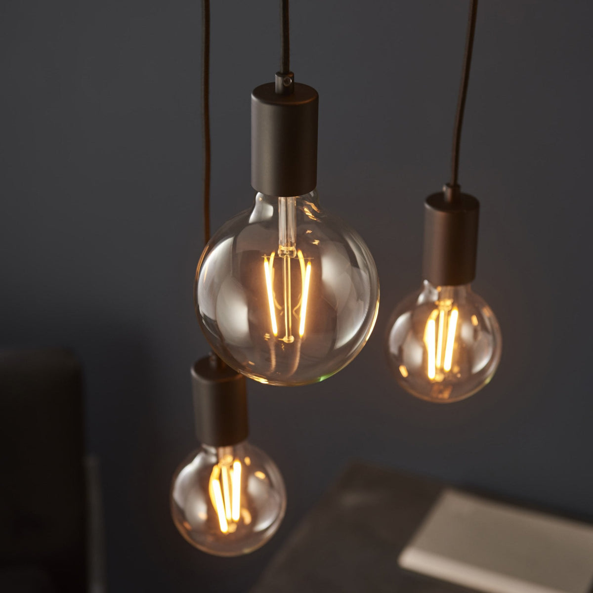Studio 6 Light Pendant in Matt Black