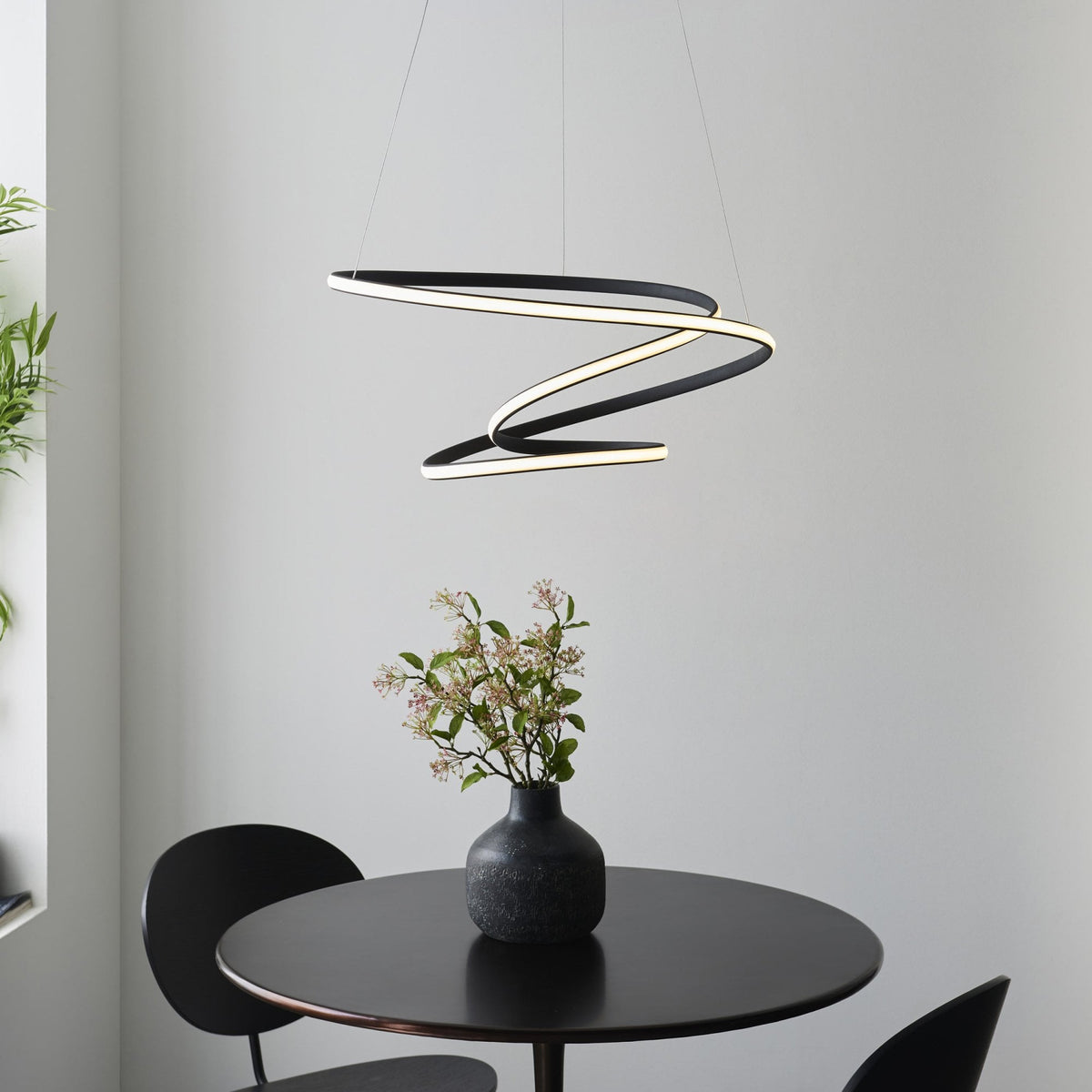Dune LED Dimmable Pendant Light in Textured Black