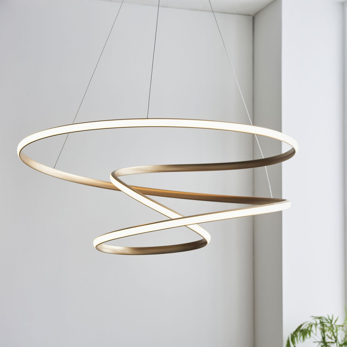 Broadwindsor Large Spiral LED Pendant in Gold