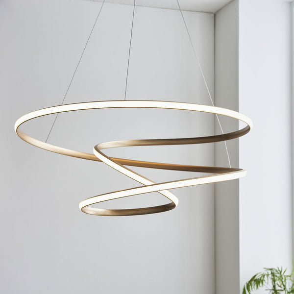 Broadwindsor Large Spiral LED Pendant in Gold