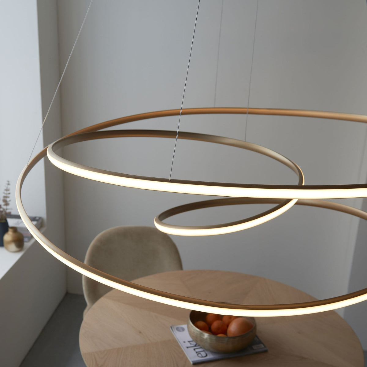 Broadwindsor XL Spiral LED Pendant in Gold