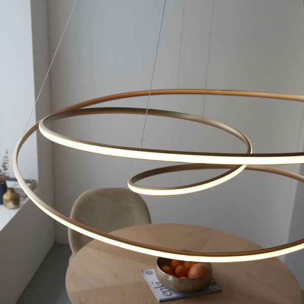 Broadwindsor XL Spiral LED Pendant in Gold