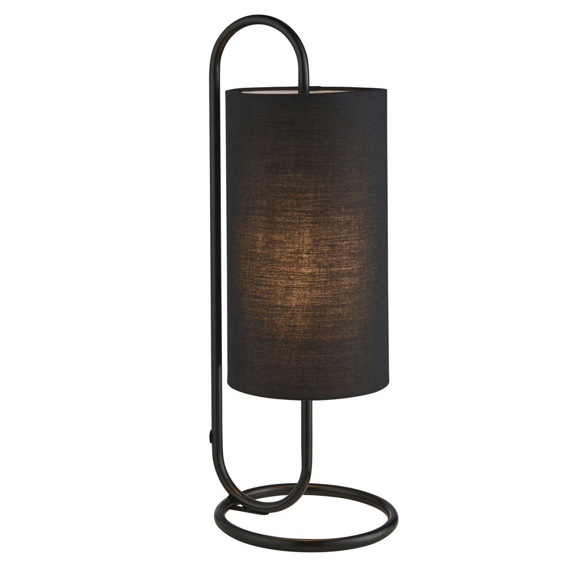 Klip Table Lamp in Matt Black with Black Fabric Shade