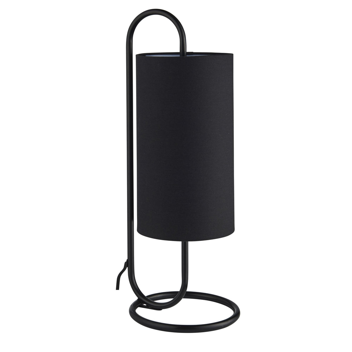 Klip Table Lamp in Matt Black with Black Fabric Shade