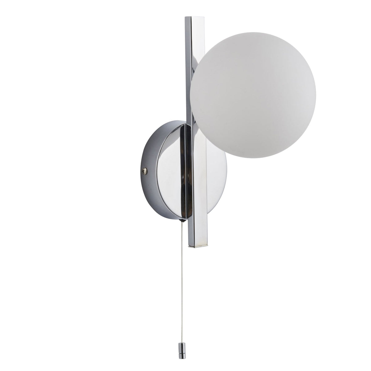 Spa IP44 Bathroom Wall Light in Chrome & Matt Opal Glass