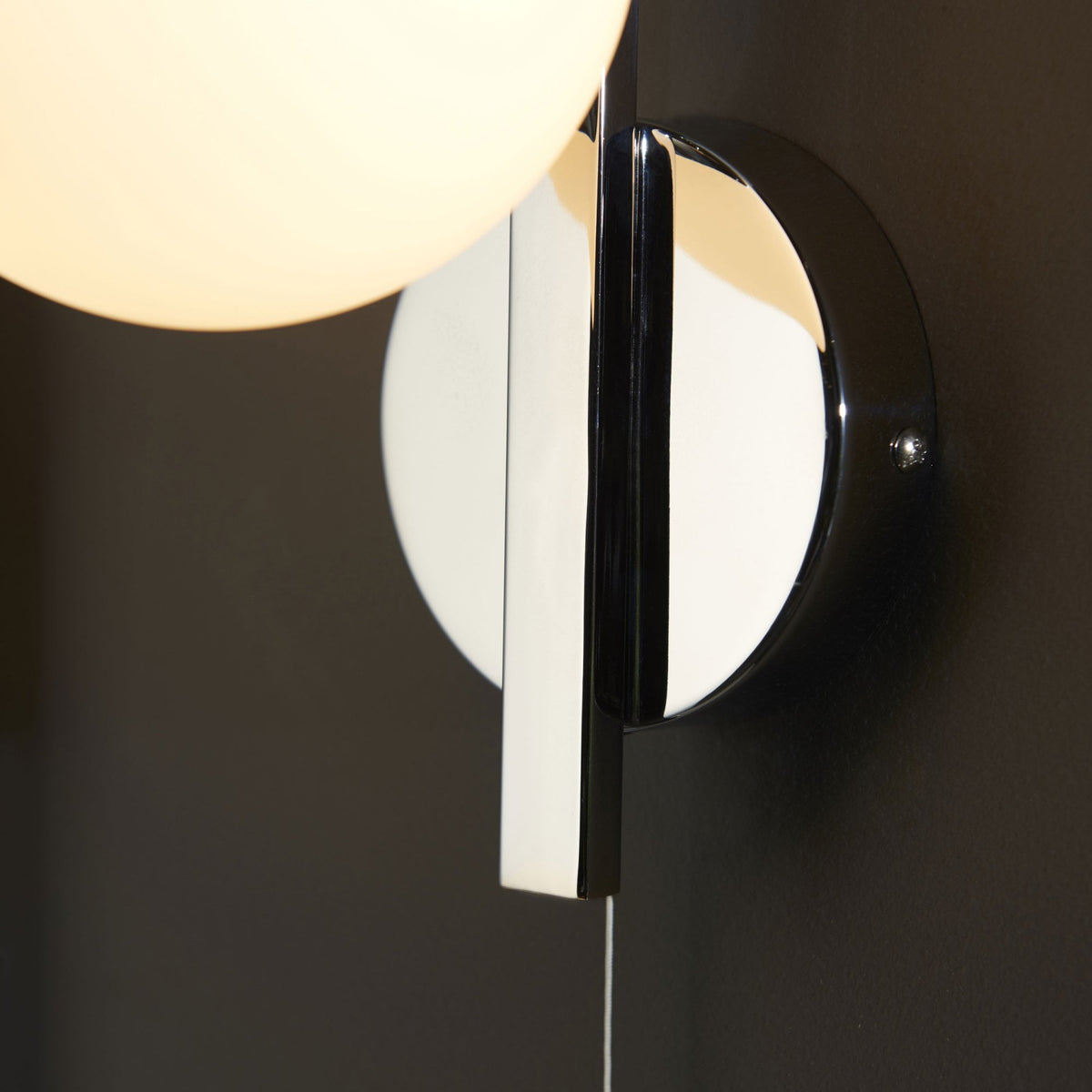 Spa IP44 Bathroom Wall Light in Chrome & Matt Opal Glass