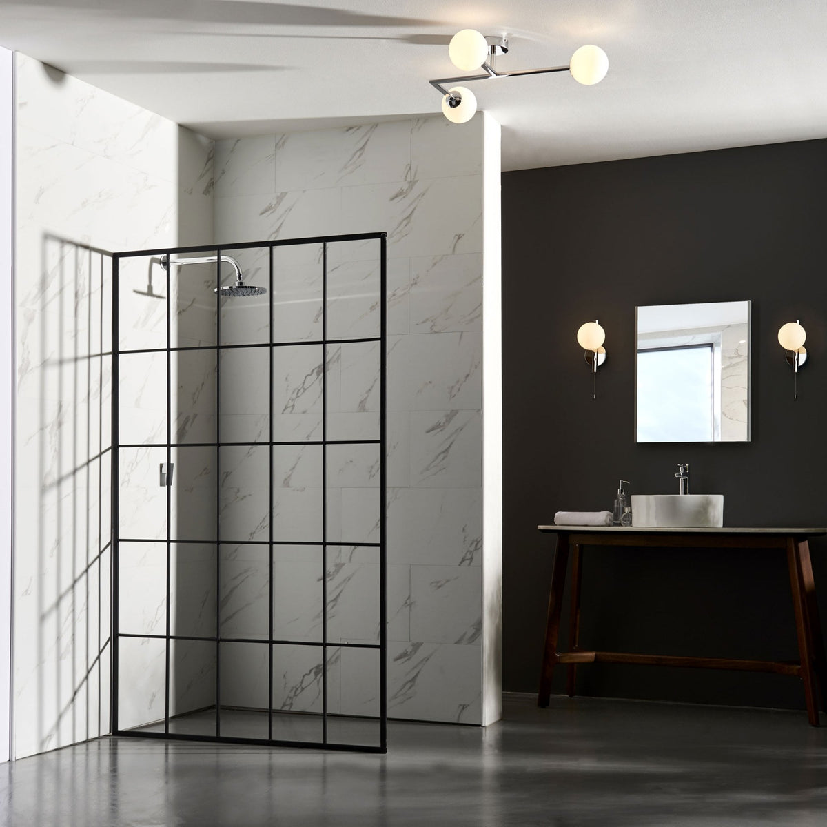 Spa IP44 Bathroom Wall Light in Chrome & Matt Opal Glass