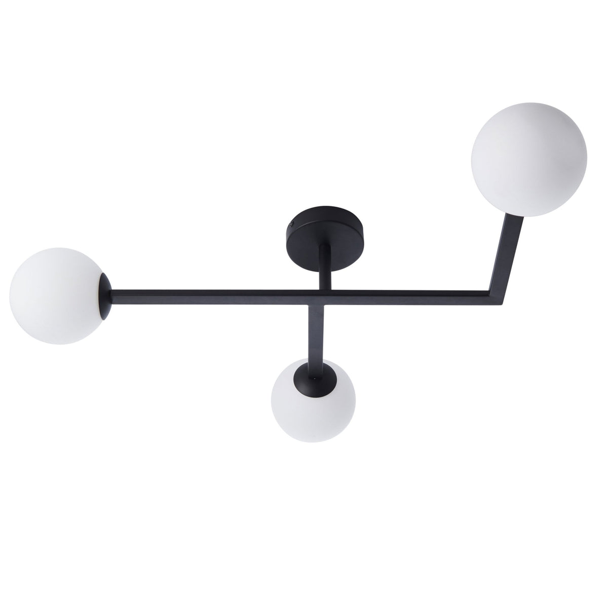 Spa IP44 Bathroom Ceiling Light in Matt Black & Matt Opal Glass
