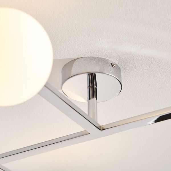 Spa IP44 Bathroom Ceiling Light in Chrome & Matt Opal Glass