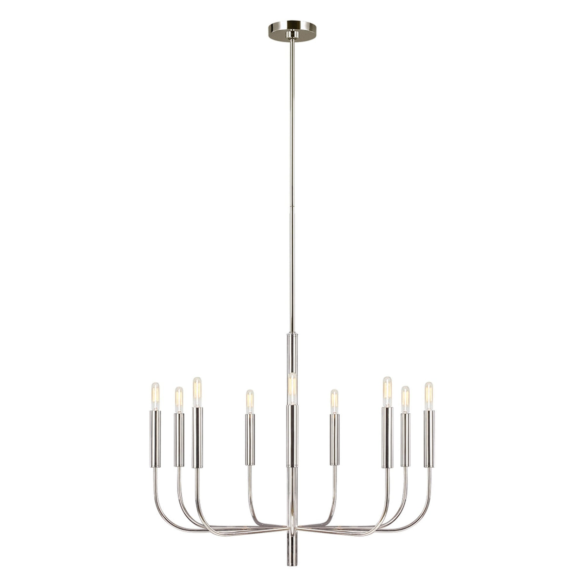 Brianna 9 Light Chandelier in Polished Nickel