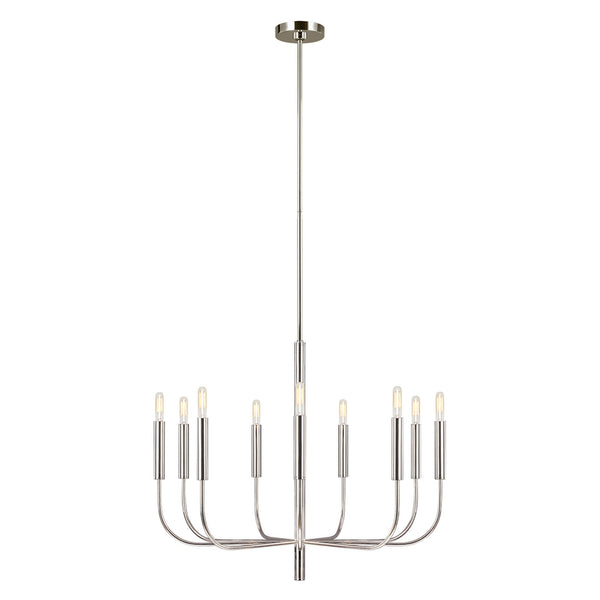 Brianna 9 Light Chandelier in Polished Nickel