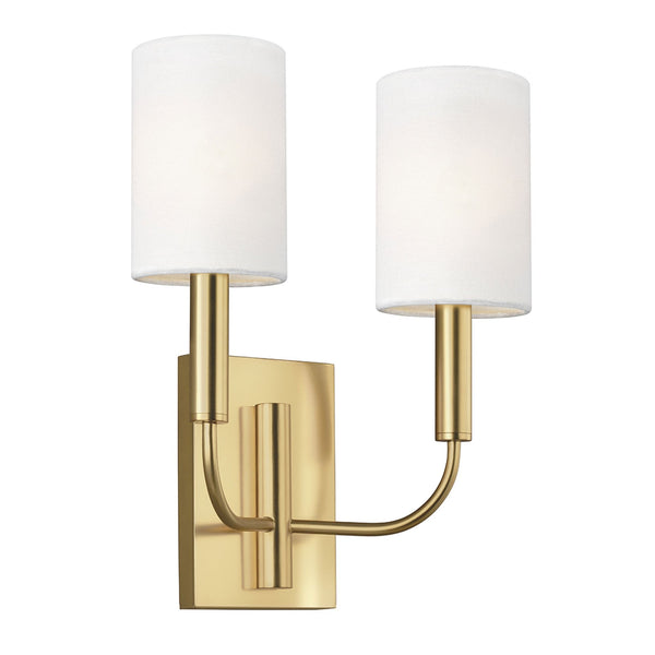 Brianna Twin Arm Wall Light in Burnished Brass