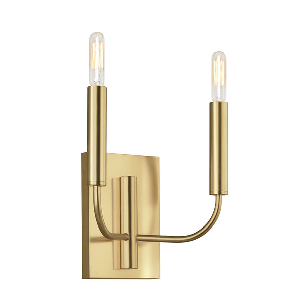 Brianna Twin Arm Wall Light in Burnished Brass