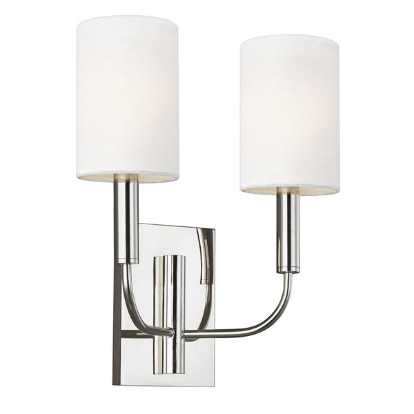 Brianna Twin Arm Wall Light in Polished Nickel