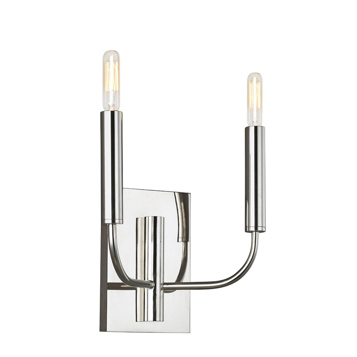 Brianna Twin Arm Wall Light in Polished Nickel