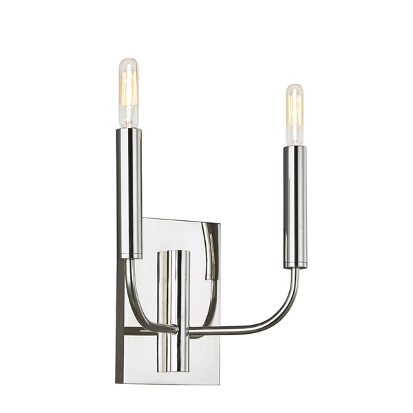 Brianna Twin Arm Wall Light in Polished Nickel
