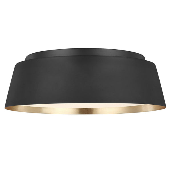 Asher 3 Lamp Flush Mount Ceiling Light in Midnight Black