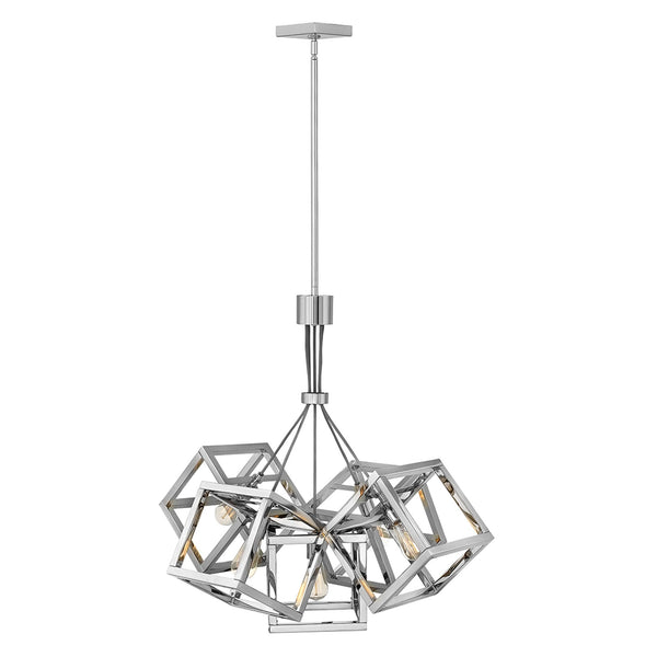 Ensemble Five Light Pendant Cluster in Polished Nickel