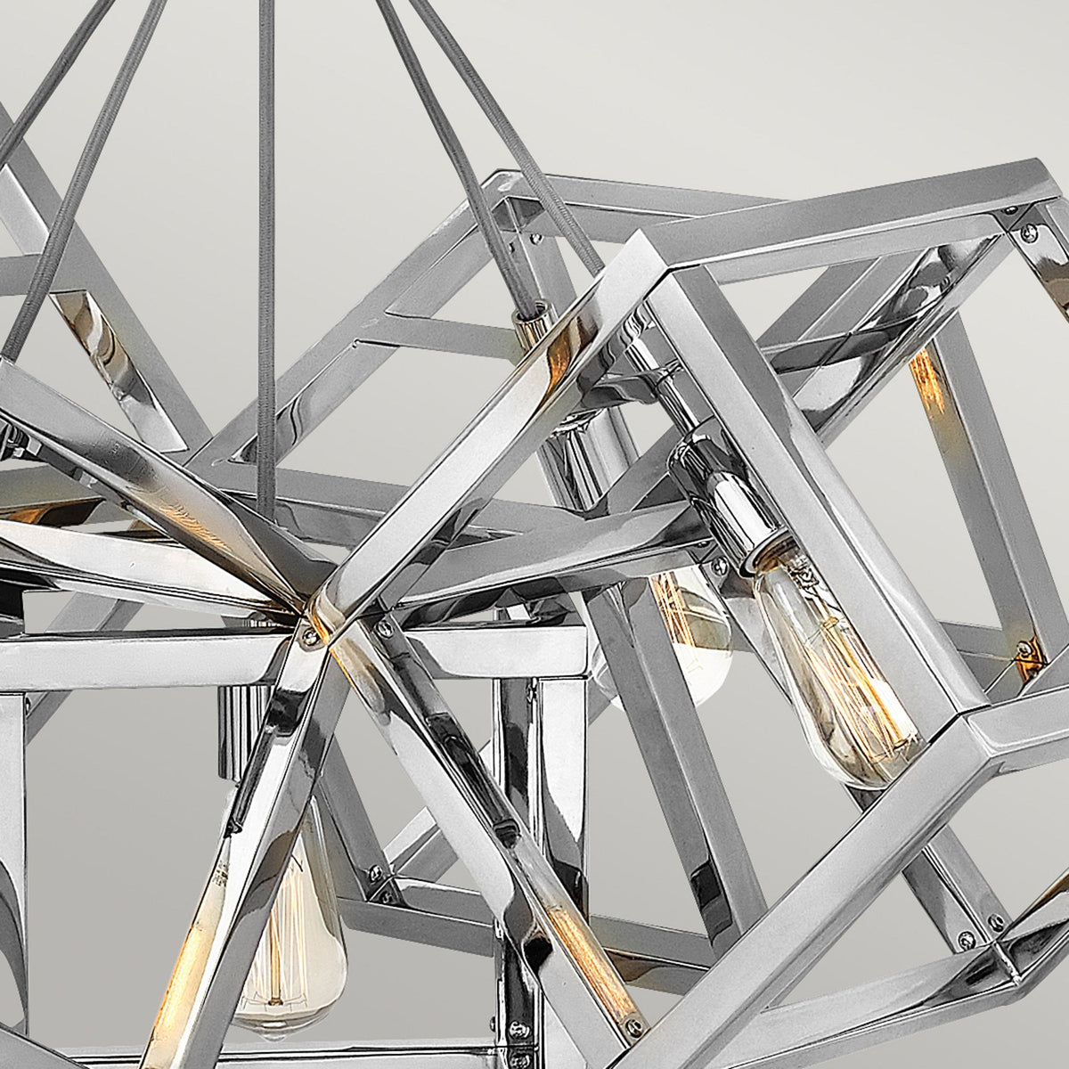 Ensemble Five Light Pendant Cluster in Polished Nickel