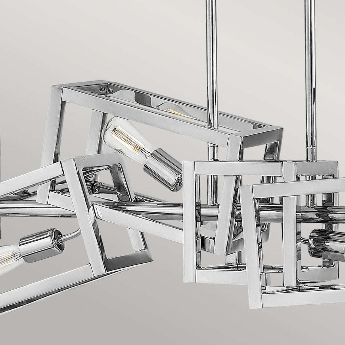 Ensemble Six Light Linear Pendant Cluster in Polished Nickel