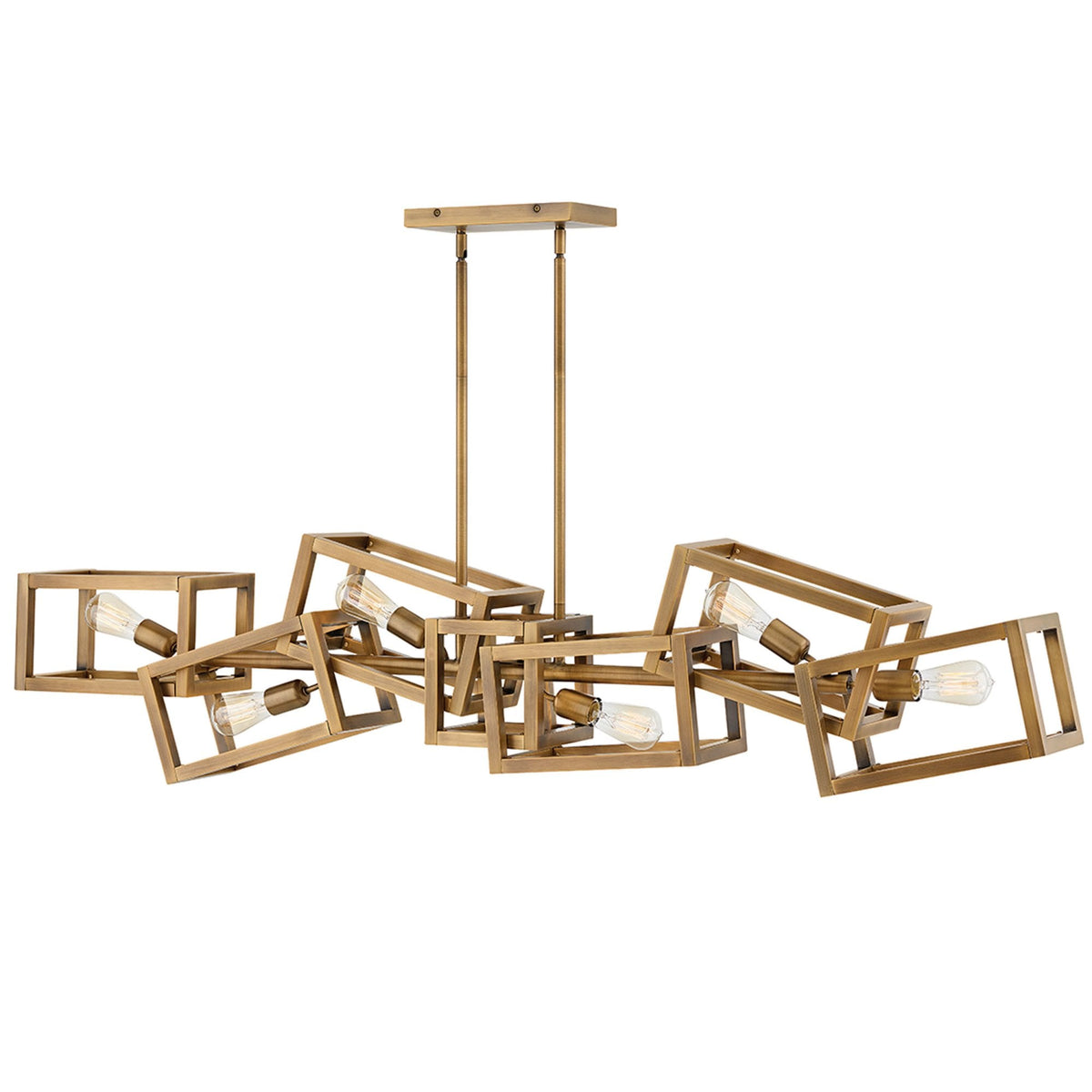 Ensemble Six Light Linear Pendant Cluster in Brushed Bronze