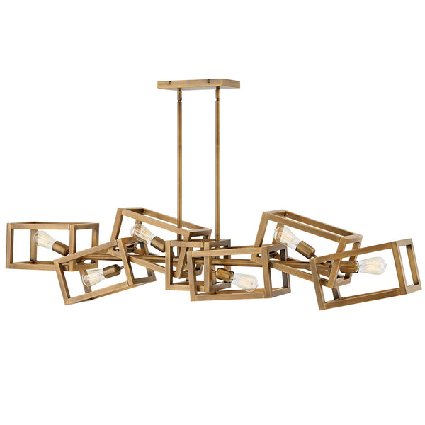 Ensemble Six Light Linear Pendant Cluster in Brushed Bronze