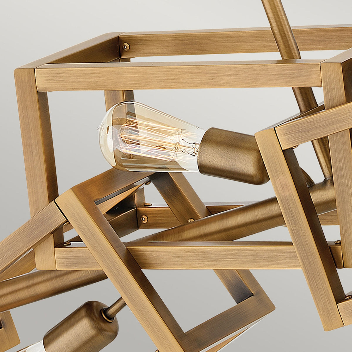 Ensemble Six Light Linear Pendant Cluster in Brushed Bronze