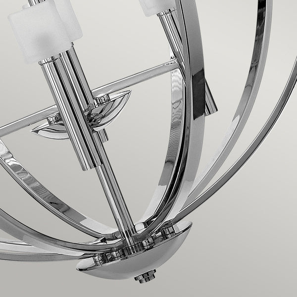 Mondo Eight Light Chandelier in Polished Chrome