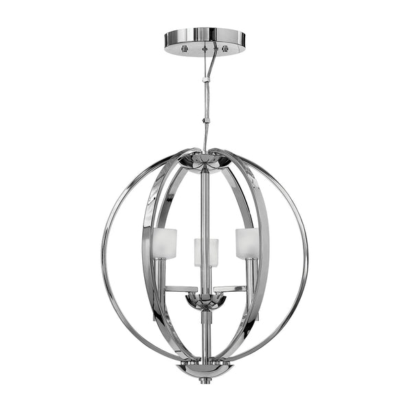 Mondo Triple Light Chandelier in Polished Chrome