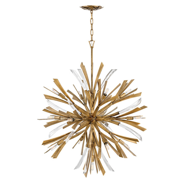 Vida Thirteen Light Large Pendant in Burnished Gold