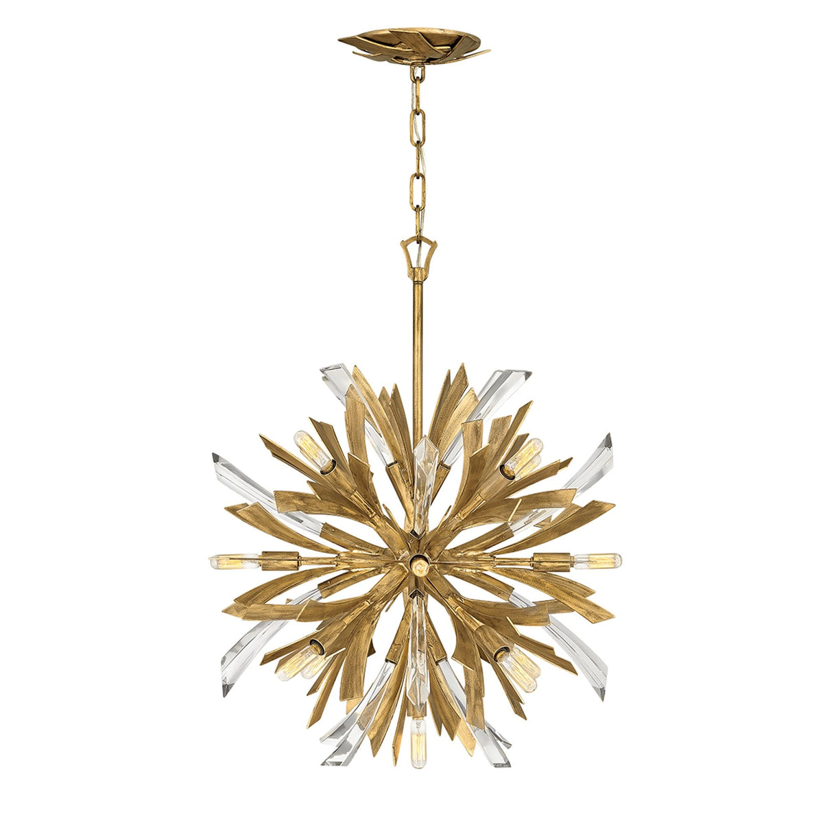 Vida Thirteen Light Small Pendant in Burnished Gold