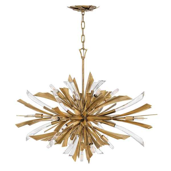Vida Thirteen Light Wide Pendant in Burnished Gold