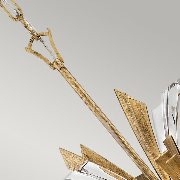 Vida Thirteen Light Wide Pendant in Burnished Gold