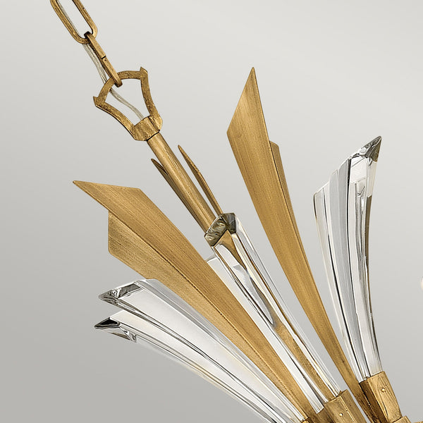 Vida Six Light Chandelier in Burnished Gold