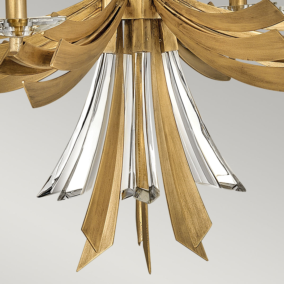 Vida Six Light Chandelier in Burnished Gold