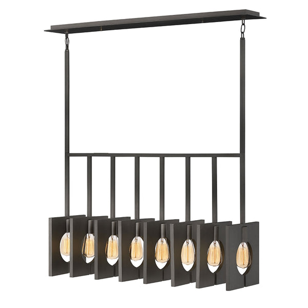Ludlow Eight Lamp Linear Pendant in Brushed Graphite