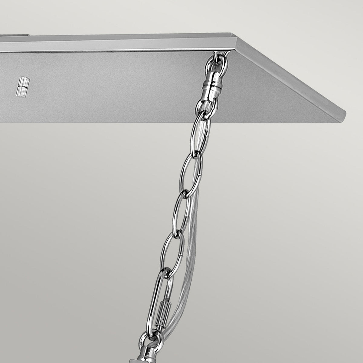 Ludlow Eight Lamp Linear Pendant in Polished Nickel